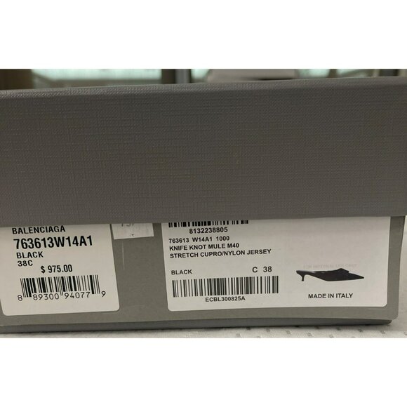 Balenciaga Knife Knot Slip On Mule Heel Shoes Size 38 US 8 - Picture 9 of 10